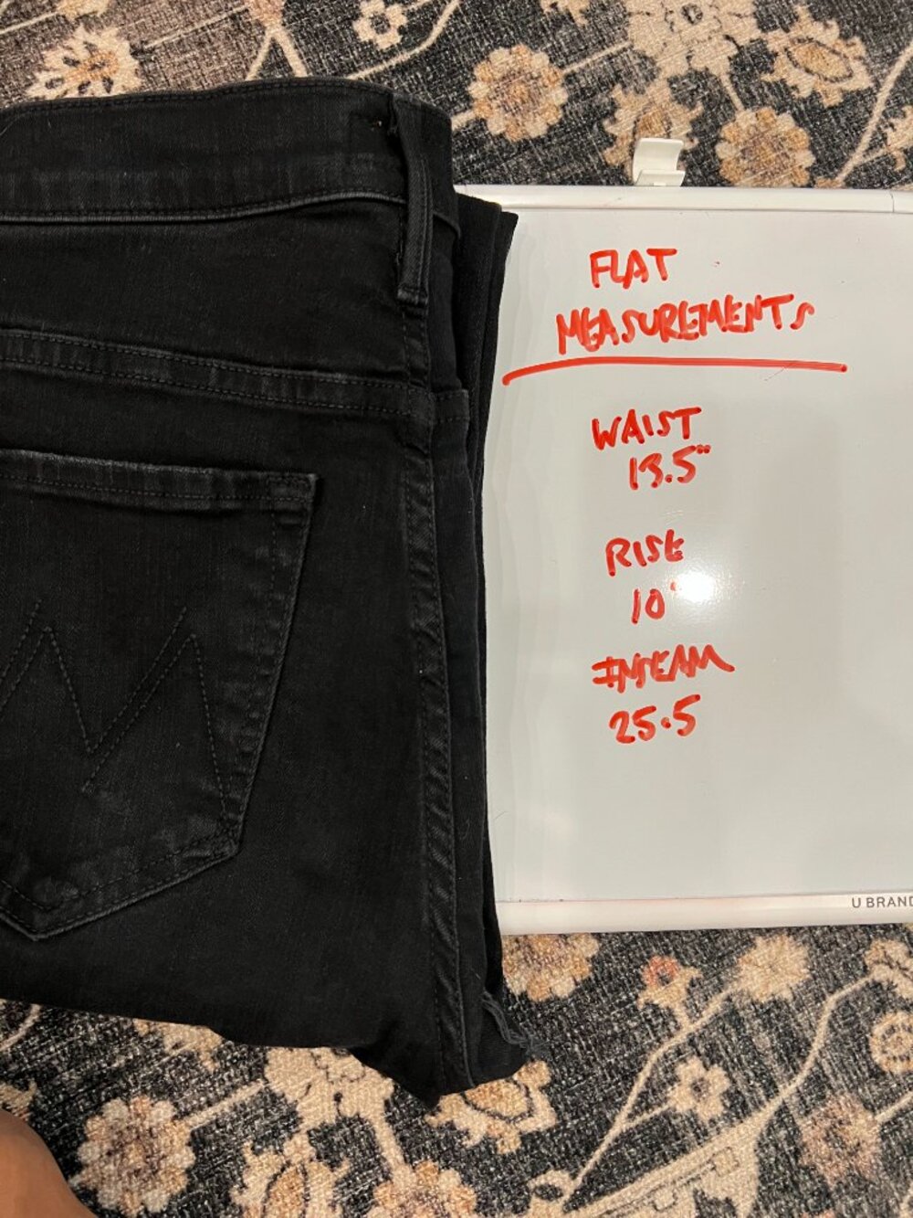 MOTHER The Insider Crop Step Fray Jeans Not Guilty Black Wash Size 27 - Picture 11 of 11